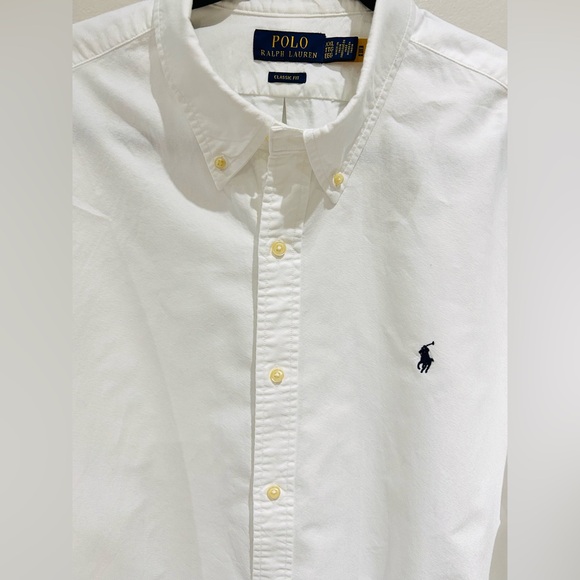 Ralph Lauren Other - Ralph Lauren White Oxford Shirt with Navy Pony Embroidery